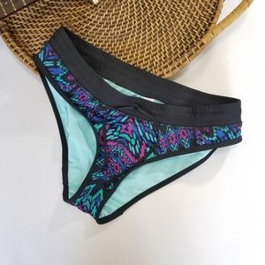 Athleta Tribal Design Swim Bottoms Cinched Waist